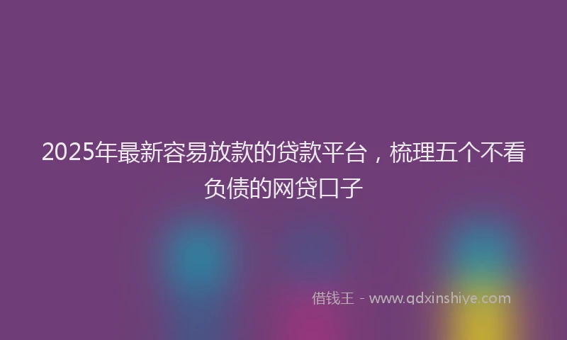 2025年最新容易放款的贷款平台，梳理五个不看负债的网贷口子