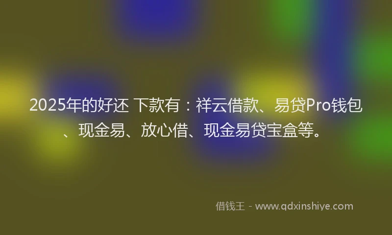 2025年的好还 下款有：祥云借款、易贷Pro钱包、现金易、放心借、现金易贷宝盒等。