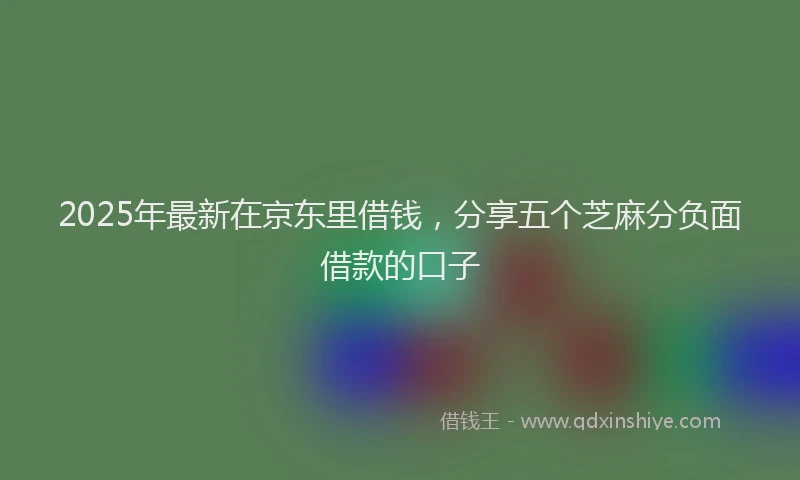 2025年最新在京东里借钱，分享五个芝麻分负面借款的口子