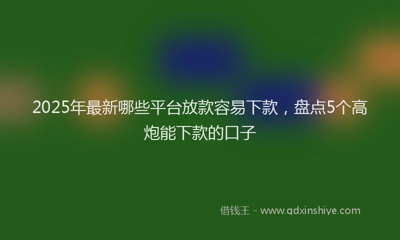 2025年最新哪些平台放款容易下款，盘点5个高炮能下款的口子