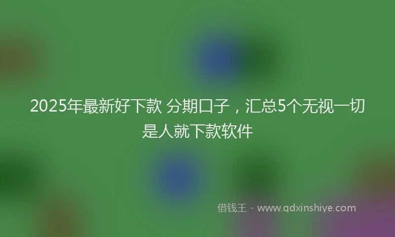 2025年最新好下款 分期口子，汇总5个无视一切是人就下款软件