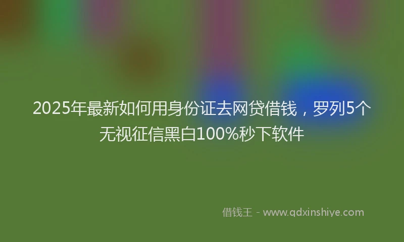 2025年最新如何用身份证去网贷借钱，罗列5个无视征信黑白100%秒下软件