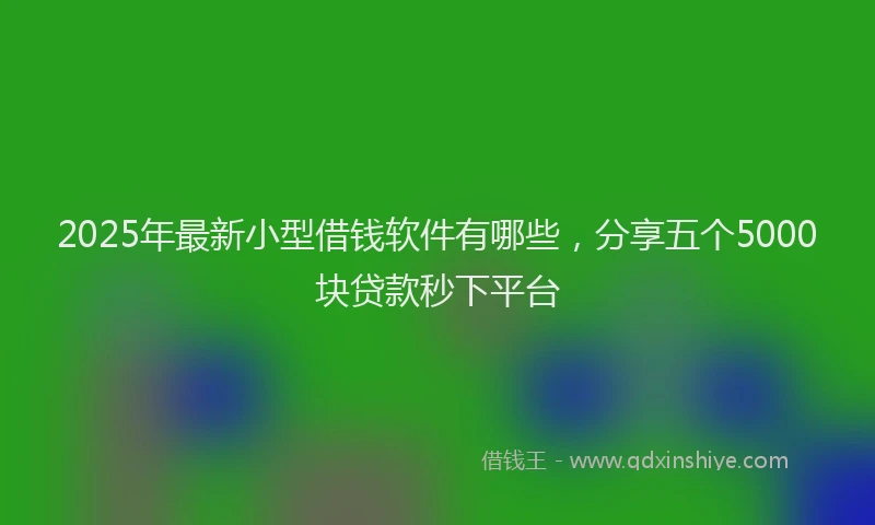 2025年最新小型借钱软件有哪些，分享五个5000块贷款秒下平台