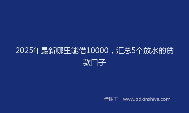 2025年最新哪里能借10000，汇总5个放水的贷款口子