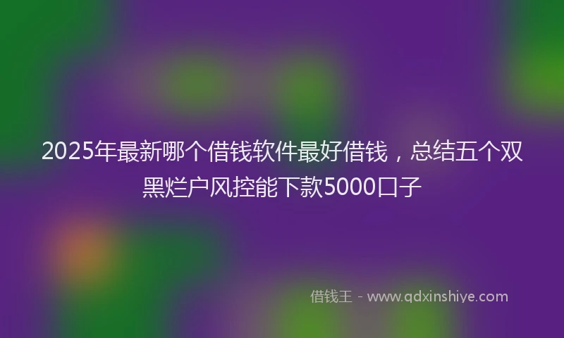 2025年最新哪个借钱软件最好借钱，总结五个双黑烂户风控能下款5000口子