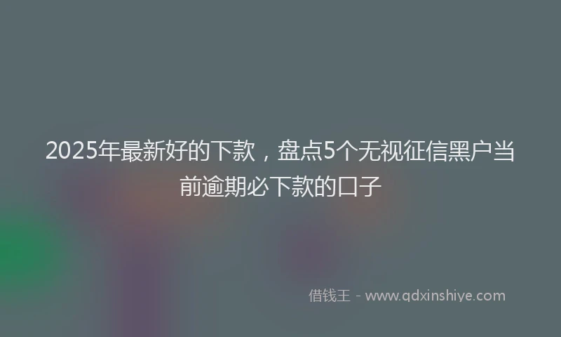 2025年最新好的下款，盘点5个无视征信黑户当前逾期必下款的口子