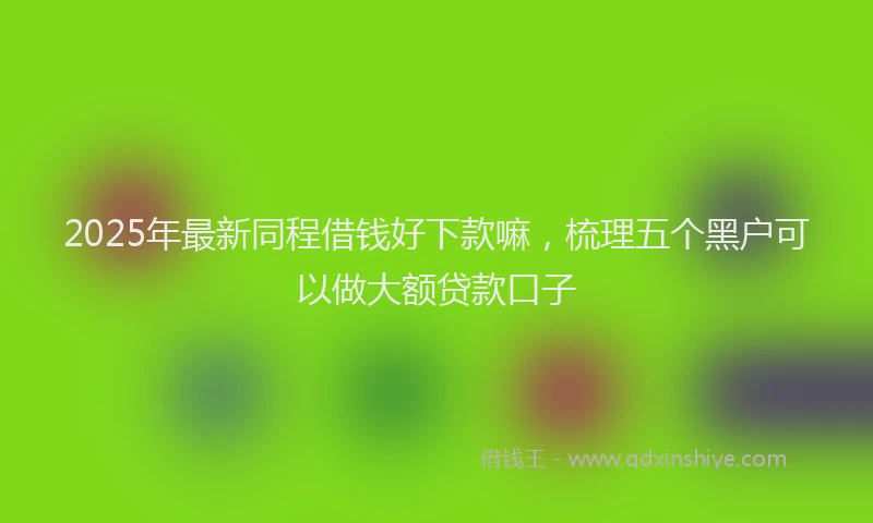 2025年最新同程借钱好下款嘛，梳理五个黑户可以做大额贷款口子