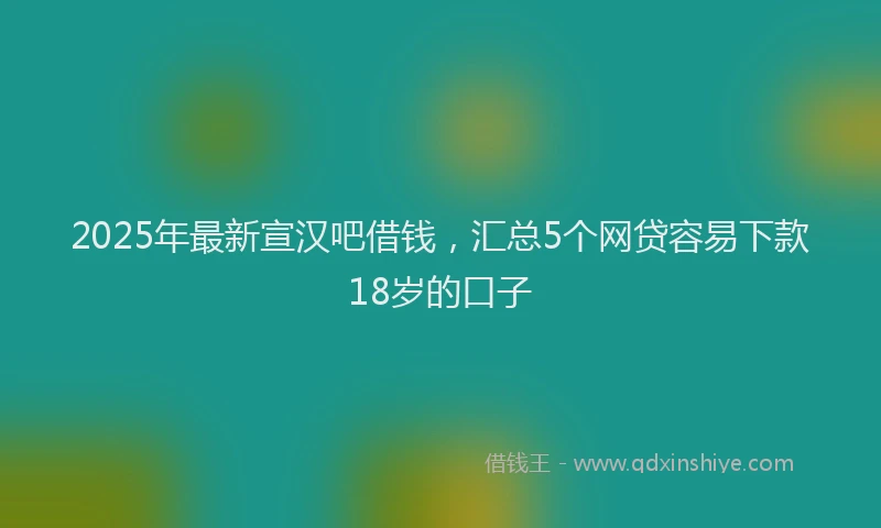 2025年最新宣汉吧借钱，汇总5个网贷容易下款18岁的口子