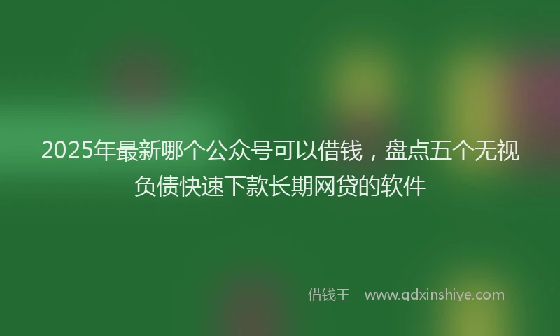 2025年最新哪个公众号可以借钱，盘点五个无视负债快速下款长期网贷的软件