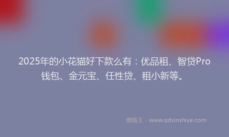 2025年的小花猫好下款么有：优品租、智贷Pro钱包、金元宝、任性贷、租小新等。