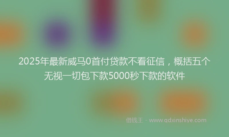 2025年最新威马0首付贷款不看征信，概括五个无视一切包下款5000秒下款的软件