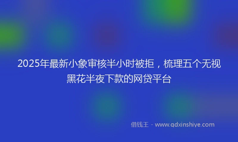2025年最新小象审核半小时被拒，梳理五个无视黑花半夜下款的网贷平台
