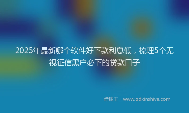 2025年最新哪个软件好下款利息低，梳理5个无视征信黑户必下的贷款口子