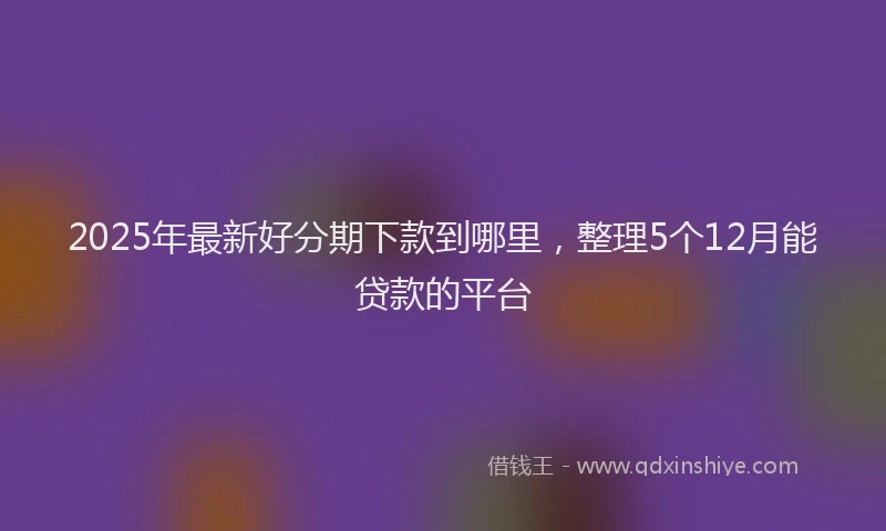 2025年最新好分期下款到哪里，整理5个12月能贷款的平台