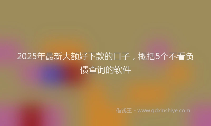 2025年最新大额好下款的口子，概括5个不看负债查询的软件