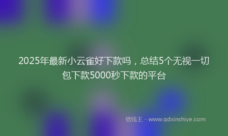 2025年最新小云雀好下款吗，总结5个无视一切包下款5000秒下款的平台