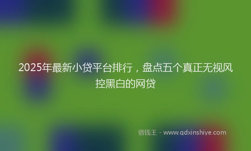 2025年最新小贷平台排行，盘点五个真正无视风控黑白的网贷