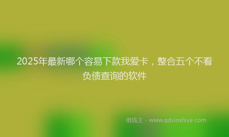 2025年最新哪个容易下款我爱卡，整合五个不看负债查询的软件