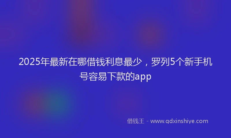2025年最新在哪借钱利息最少，罗列5个新手机号容易下款的app