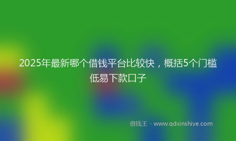 2025年最新哪个借钱平台比较快，概括5个门槛低易下款口子