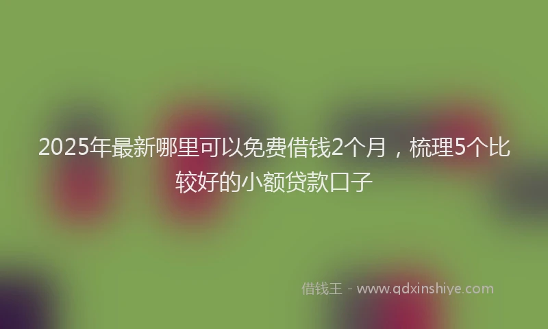 2025年最新哪里可以免费借钱2个月，梳理5个比较好的小额贷款口子