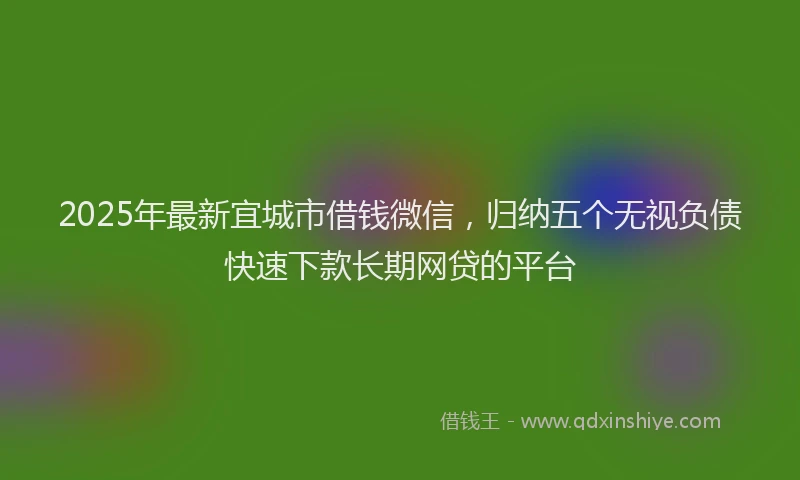 2025年最新宜城市借钱微信，归纳五个无视负债快速下款长期网贷的平台