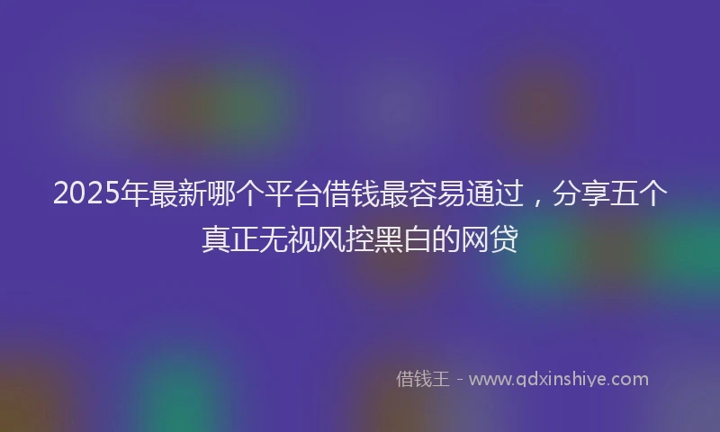 2025年最新哪个平台借钱最容易通过，分享五个真正无视风控黑白的网贷