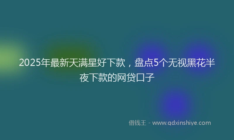 2025年最新天满星好下款，盘点5个无视黑花半夜下款的网贷口子