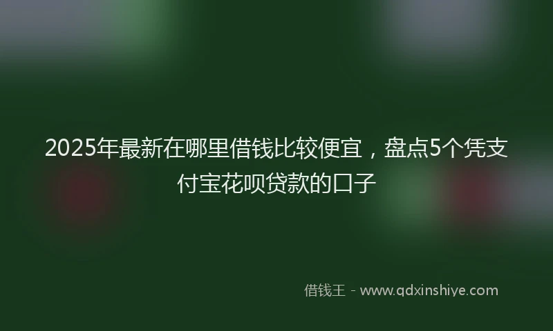 2025年最新在哪里借钱比较便宜，盘点5个凭支付宝花呗贷款的口子
