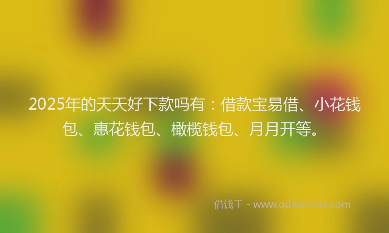2025年的天天好下款吗有：借款宝易借、小花钱包、惠花钱包、橄榄钱包、月月开等。