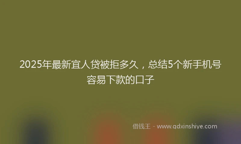 2025年最新宜人贷被拒多久，总结5个新手机号容易下款的口子