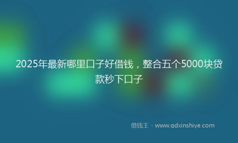 2025年最新哪里口子好借钱，整合五个5000块贷款秒下口子