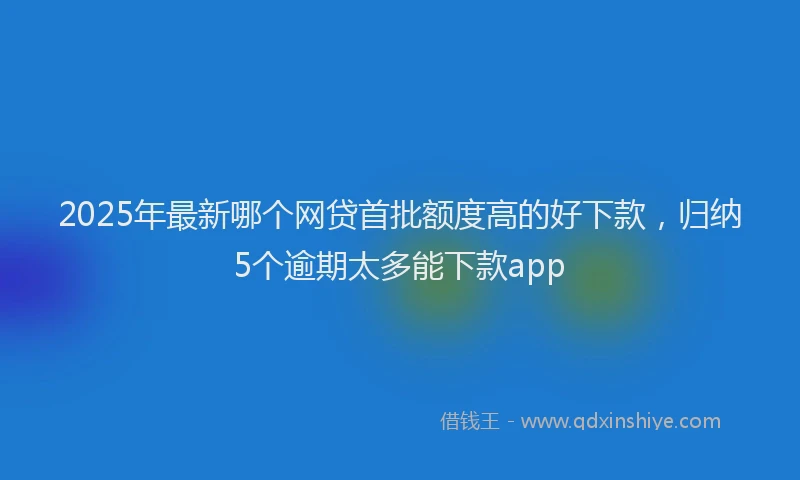 2025年最新哪个网贷首批额度高的好下款，归纳5个逾期太多能下款app