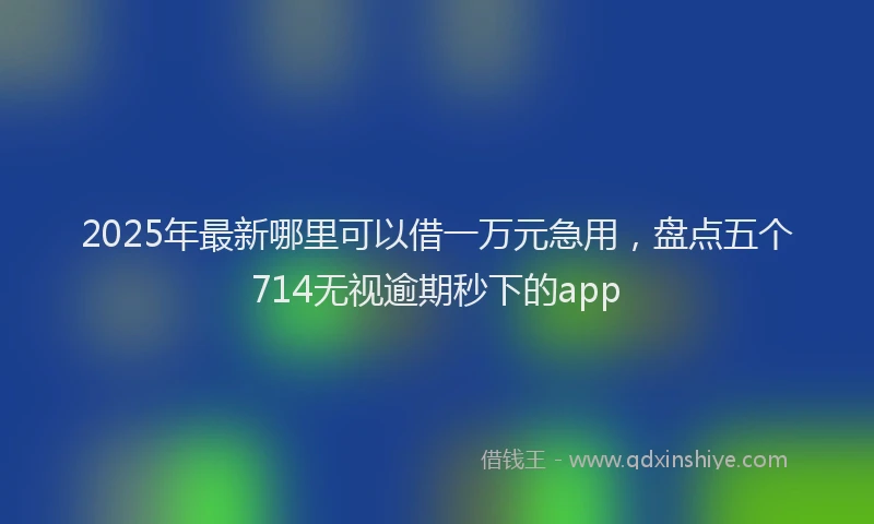 2025年最新哪里可以借一万元急用，盘点五个714无视逾期秒下的app