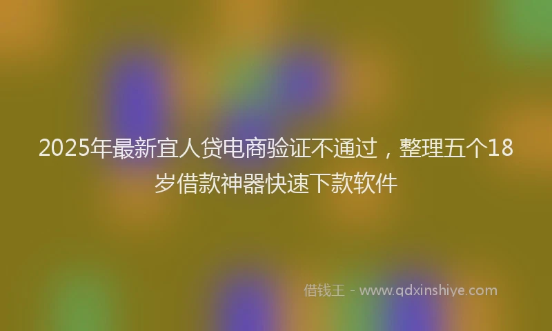 2025年最新宜人贷电商验证不通过，整理五个18岁借款神器快速下款软件