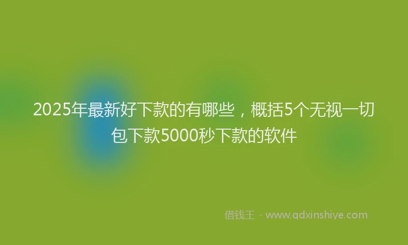 2025年最新好下款的有哪些，概括5个无视一切包下款5000秒下款的软件