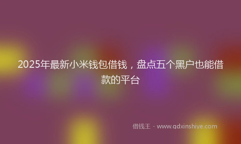 2025年最新小米钱包借钱，盘点五个黑户也能借款的平台