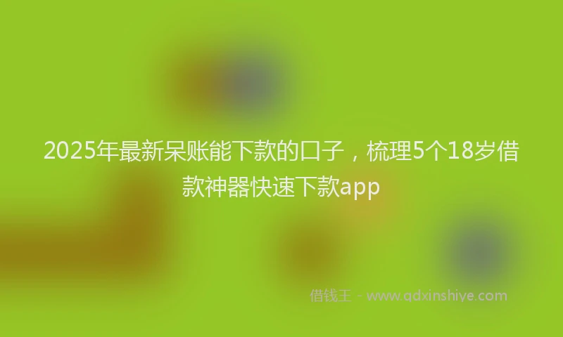 2025年最新呆账能下款的口子，梳理5个18岁借款神器快速下款app