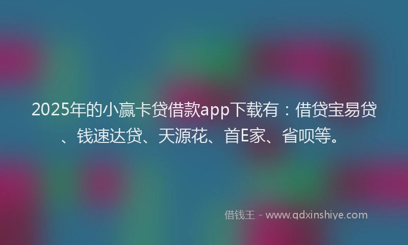 2025年的小赢卡贷借款app下载有：借贷宝易贷、钱速达贷、天源花、首E家、省呗等。