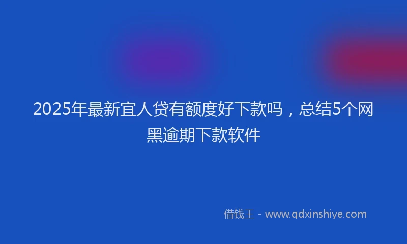 2025年最新宜人贷有额度好下款吗，总结5个网黑逾期下款软件