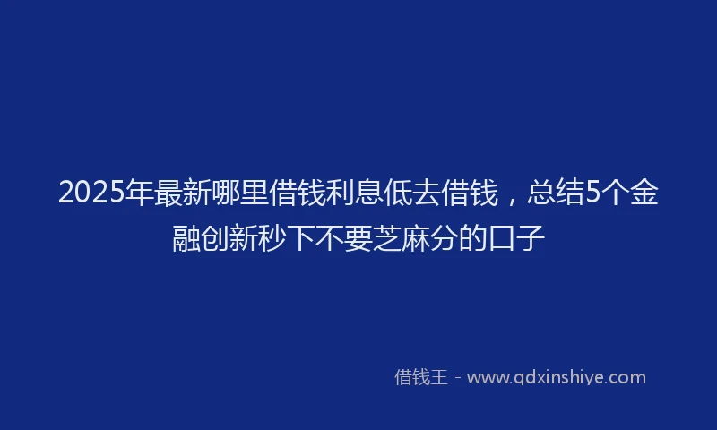 2025年最新哪里借钱利息低去借钱，总结5个金融创新秒下不要芝麻分的口子
