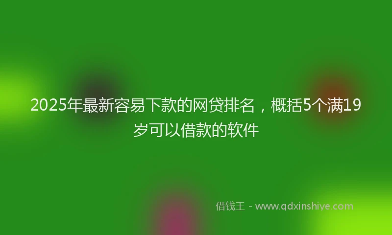 2025年最新容易下款的网贷排名，概括5个满19岁可以借款的软件