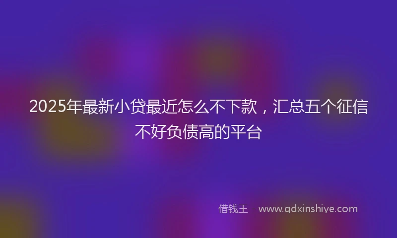 2025年最新小贷最近怎么不下款，汇总五个征信不好负债高的平台