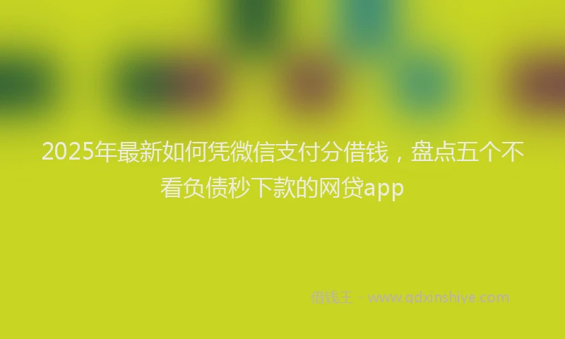 2025年最新如何凭微信支付分借钱，盘点五个不看负债秒下款的网贷app