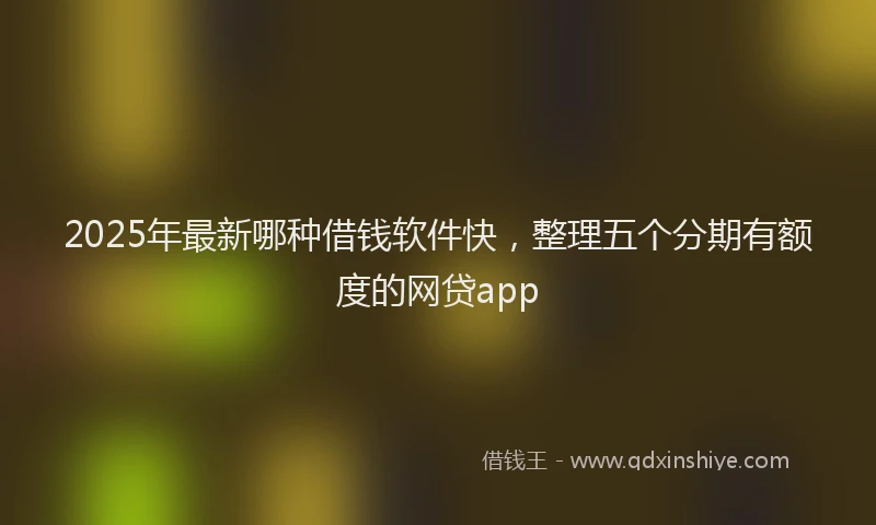 2025年最新哪种借钱软件快，整理五个分期有额度的网贷app