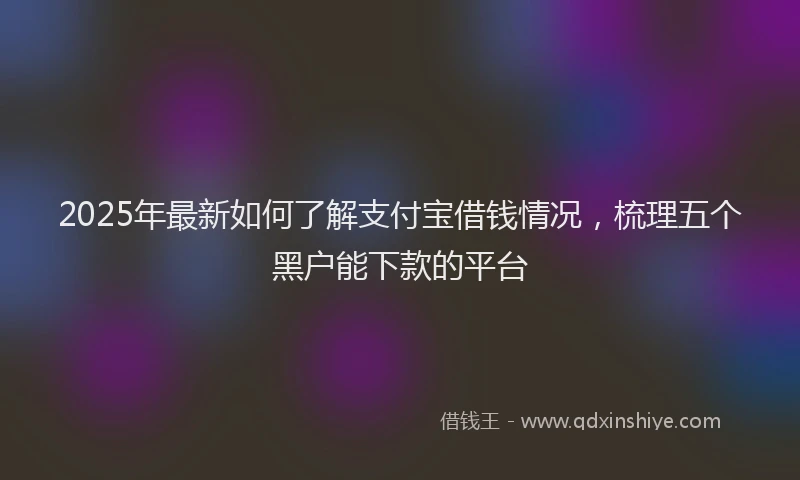 2025年最新如何了解支付宝借钱情况，梳理五个黑户能下款的平台