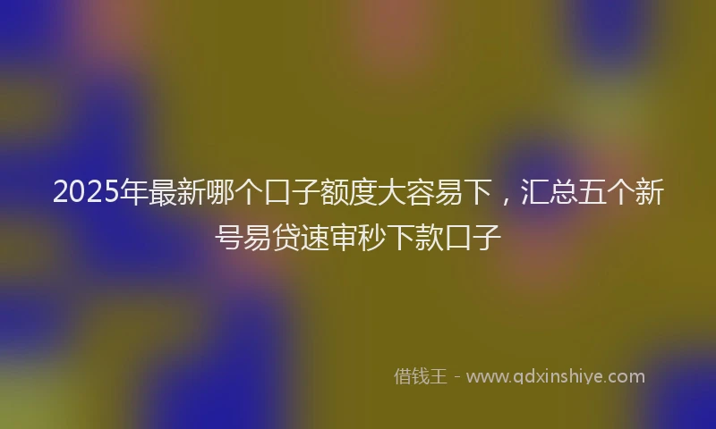2025年最新哪个口子额度大容易下，汇总五个新号易贷速审秒下款口子