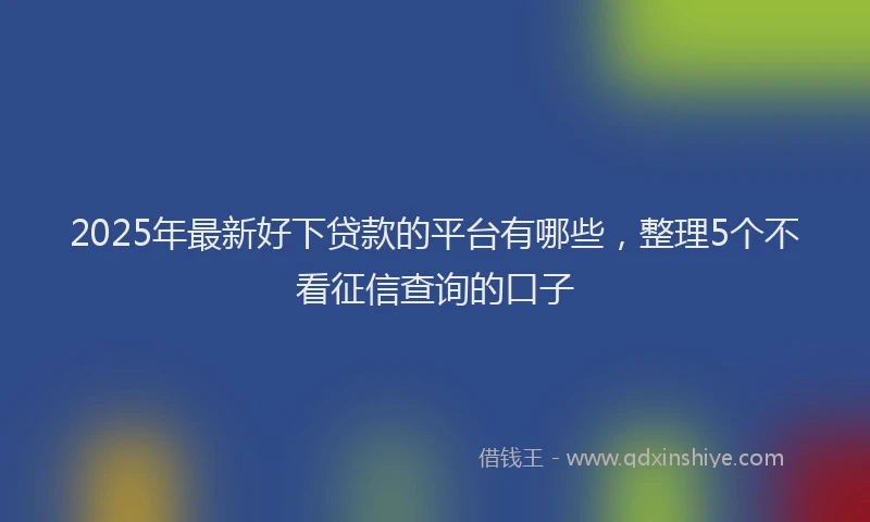 2025年最新好下贷款的平台有哪些，整理5个不看征信查询的口子