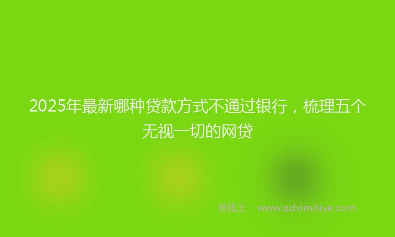 2025年最新哪种贷款方式不通过银行，梳理五个无视一切的网贷