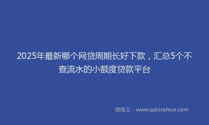 2025年最新哪个网贷周期长好下款，汇总5个不查流水的小额度贷款平台